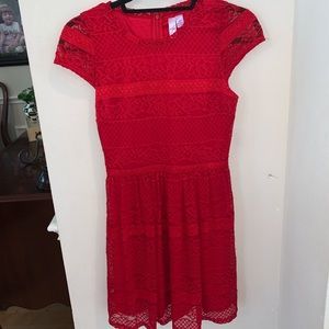 Red lace dress